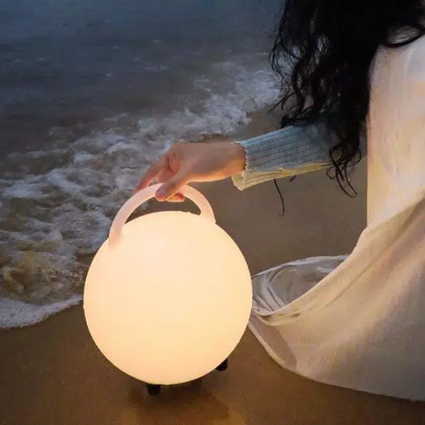 Modern Decorative Round Waterproof Eye Protection PE USB Portable LED Outdoor Lights - Image 2