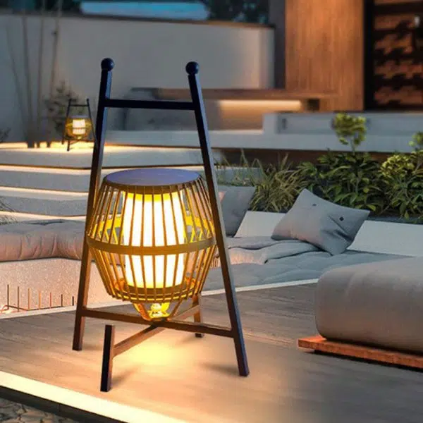 Solar Modern Simple Stainless Steel Cage LED Outdoor Landscape Light - Image 2