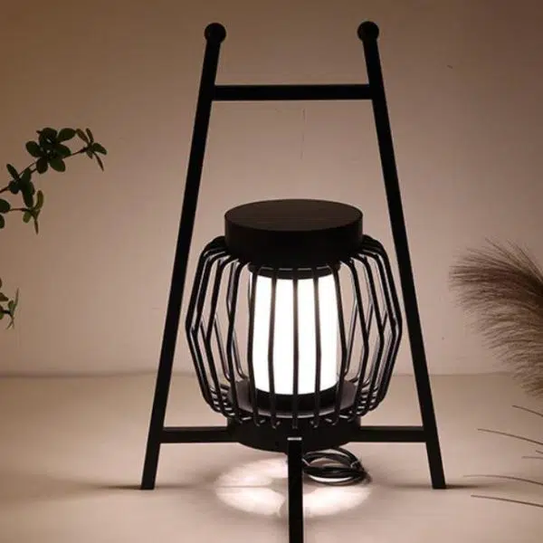 Solar Modern Simple Stainless Steel Cage LED Outdoor Landscape Light - Image 7