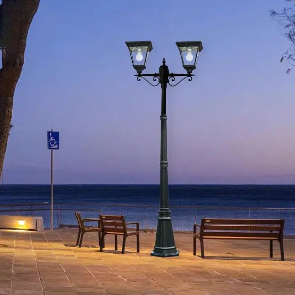 Traditional Chinese Solar Waterproof Aluminum Alloy Glass Cylinder LED Landscape Lighting Outdoor Light For Garden - Image 11