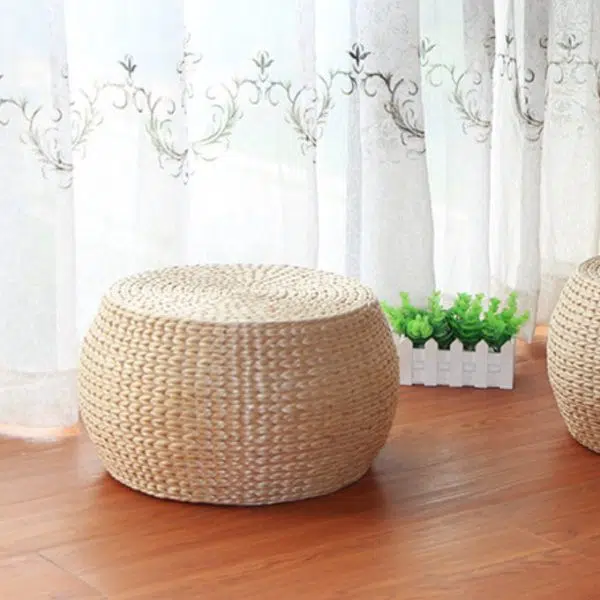 Traditional Chinese Round Column Wood Chair Backless Armless For Living Room - Image 9