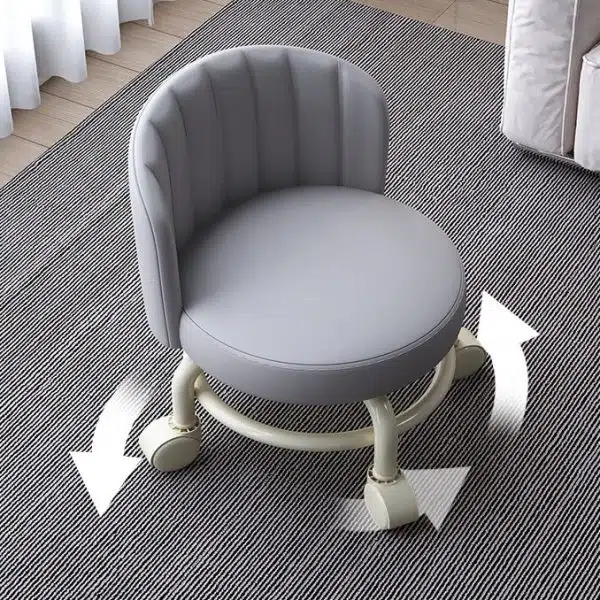 Modern Minimalist Removable Round Curved Corner Leather Iron Chair Backrest Armless For Living Room - Image 6