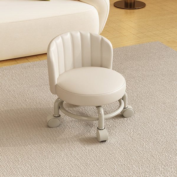 Modern Minimalist Removable Round Curved Corner Leather Iron Chair Backrest Armless For Living Room - Image 21