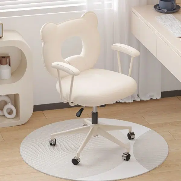 Contemporary Nordic Leather Steel Iron Sponge Bear Square Desk Chair Backrest Armrest Adjustable For Home Office - Image 8