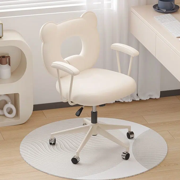 20240715145358.jpg Contemporary Nordic Leather Steel Iron Sponge Bear Square Desk Chair Backrest Armrest Adjustable For Home Office - Image 8