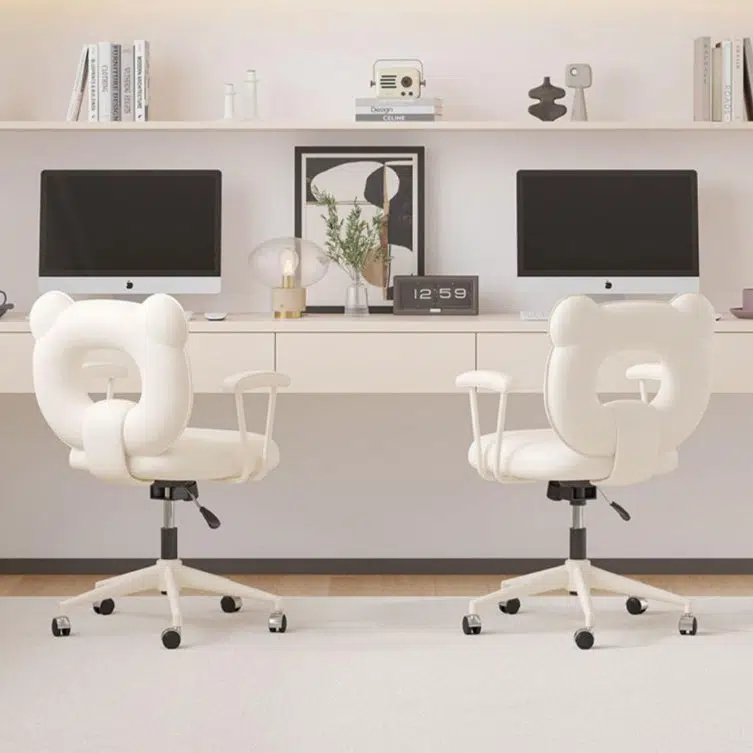 20240715145404.jpg Contemporary Nordic Leather Steel Iron Sponge Bear Square Desk Chair Backrest Armrest Adjustable For Home Office - Image 11