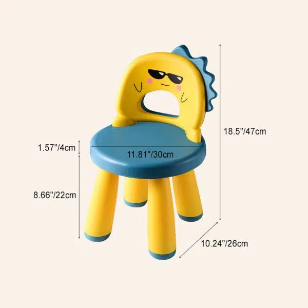 Contemporary Creative Childlike Dinosaur Plastic Round Footstool Backrest For Living Room - Image 5