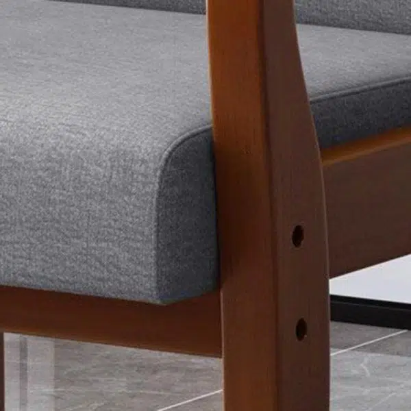 Modern Luxury Rectangular Wood Fabric Leather Chair Backrest Armrest For Living Room - Image 11