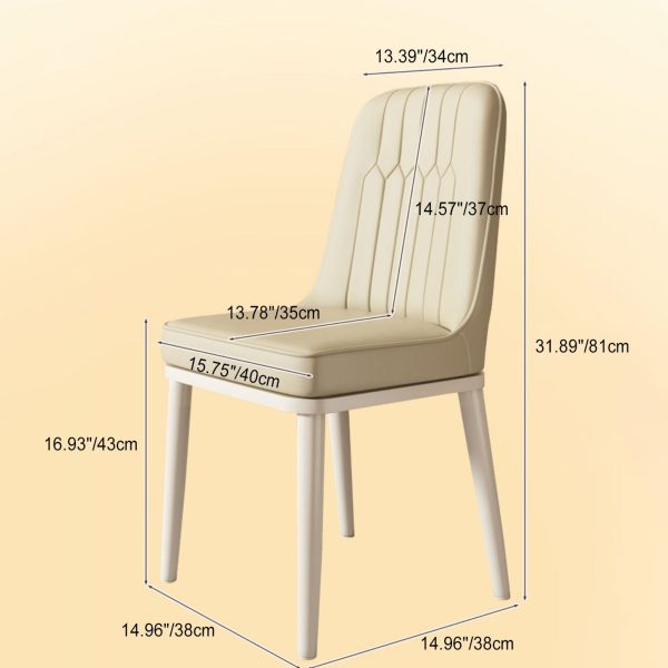 Contemporary Luxury Square PU Leather Upholstered Dining Chair Backrest For Dining Room - Image 5