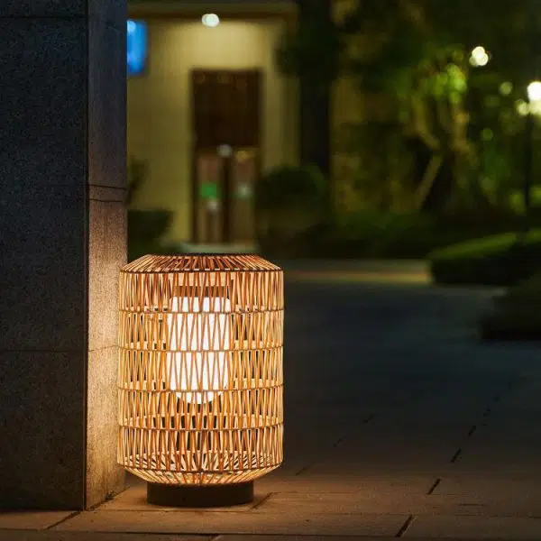 Modern Minimalist Solar Iron Rattan Cage Shaped LED Outdoor Landscape Light For Garden - Image 17