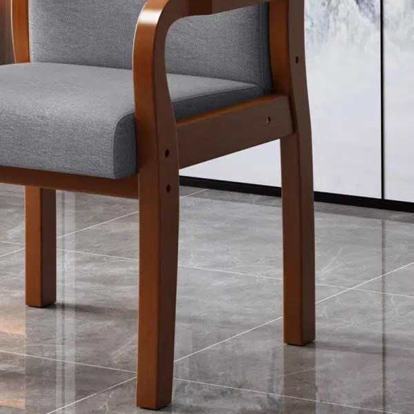 Modern Luxury Rectangular Wood Fabric Leather Chair Backrest Armrest For Living Room - Image 6