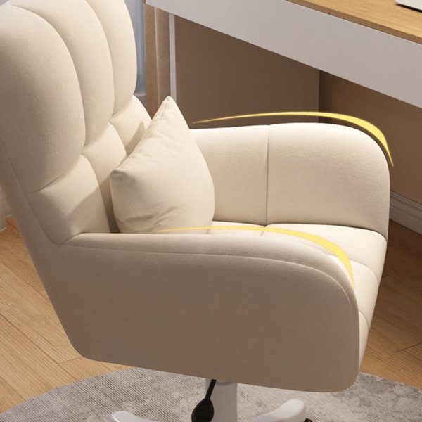 Contemporary Nordic Square Velvet Upholstered Swivel Desk Chair Height Adjustable Backrest Armrest For Home Office - Image 7