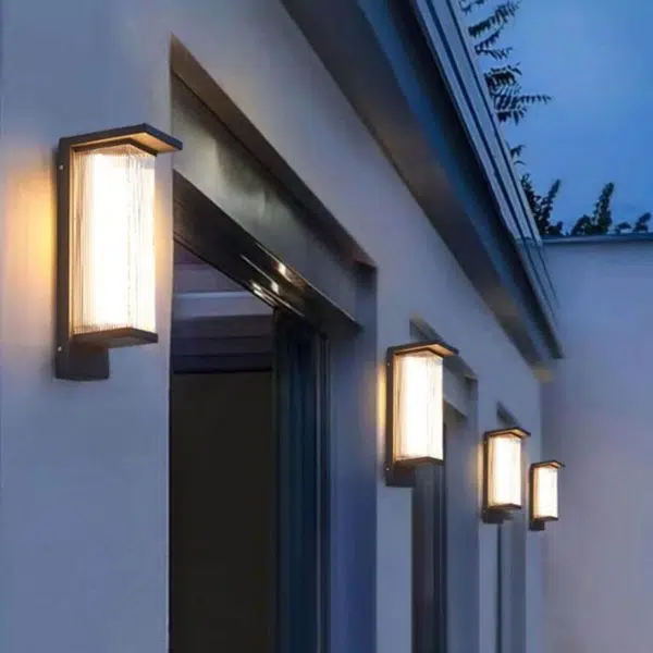 Industrial Waterproof Rectangular PC Striped Shade LED Outdoor Wall Sconce Lamp - Image 14