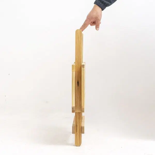 Traditional Rustic Square Wood Chair Backless Armless For Living Room - Image 15