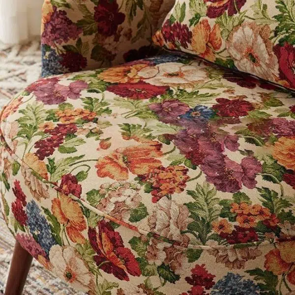 Traditional Vintage Rectangular Back High Elasticity Sponge Cotton Linen Solid Wood Accent Chair Backrest Armrest For Living Room - Image 8