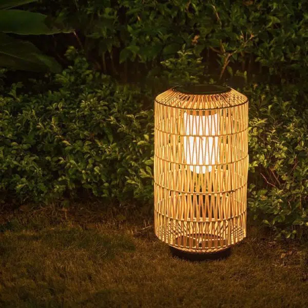 Modern Minimalist Solar Iron Rattan Cage Shaped LED Outdoor Landscape Light For Garden - Image 18