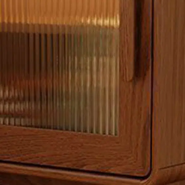 Contemporary Creative Square Rubberwood Glass Metal Nightstand 2-Cabinet For Bedroom - Image 14