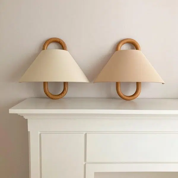 Modern Original Solid Wood Pleated Semi-Circle 1-Light Wall Sconce Lamp - Image 26