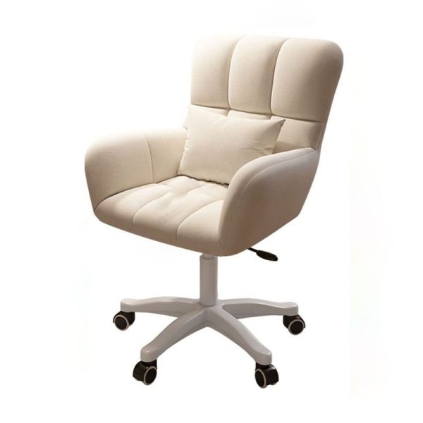 Contemporary Nordic Square Velvet Upholstered Swivel Desk Chair Height Adjustable Backrest Armrest For Home Office - Image 21