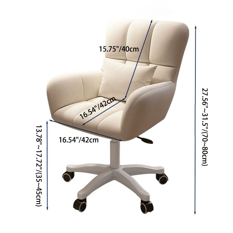 27-db842e9e-d8ee-4b17-8eeb-3720247d0b7f.jpg Contemporary Nordic Square Velvet Upholstered Swivel Desk Chair Height Adjustable Backrest Armrest For Home Office - Image 5