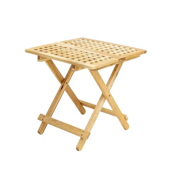 Traditional Rustic Square Wood Chair Backless Armless For Living Room - Image 19