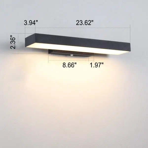 Modern Minimalist Rectangular Flat LED Sensor Outdoor Waterproof Wall Sconce Lamp - Image 10