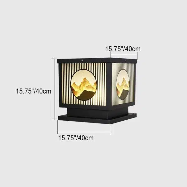 Solar Chinese Landscape Square Post Head Outdoor Waterproof LED Garden Landscape Light - Image 11