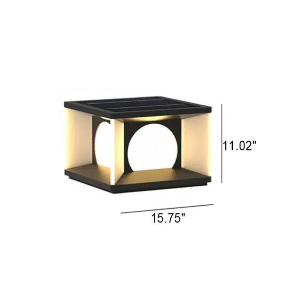 Simple Patio Solar Post Head Light Square LED Outdoor Landscape Light - Image 8
