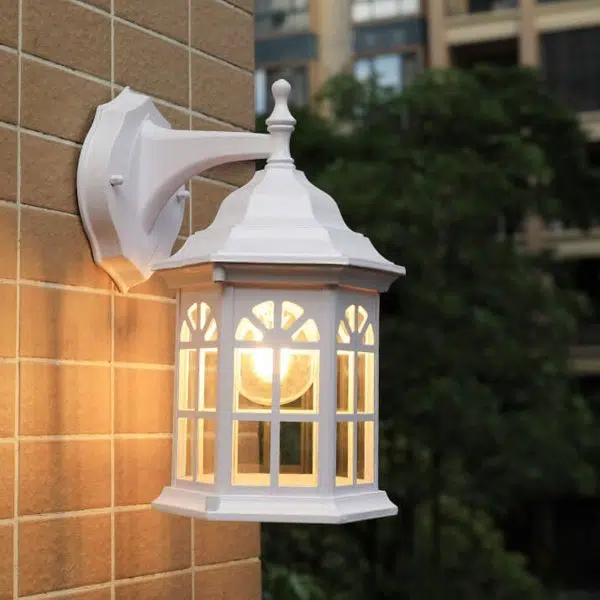 European Waterproof Retro Pavilion Design 1-Light Outdoor Wall Sconce Lamp - Image 12