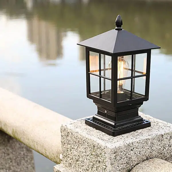 European Outdoor Column Lantern Waterproof  Rustproof 1-Light Patio Light - Image 13
