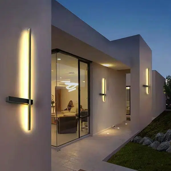 Interlaced Line Strips Waterproof Led Black Modern Outdoor Wall Lights - Image 4