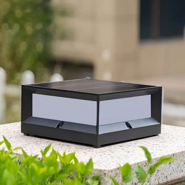 Square Waterproof Black Modern Solar Lights Outdoor Fence Post Lights - Image 8