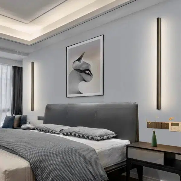 Long Strip Dimmable LED RGB Black Minimalist Outdoor Light Post Lights - Image 8