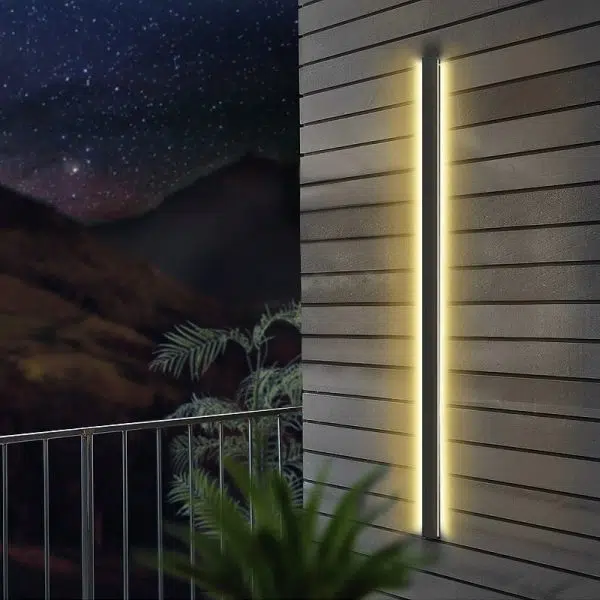 Black Long Strip Metal Waterproof Dimmable Modern Outdoor Wall Lights - Image 4