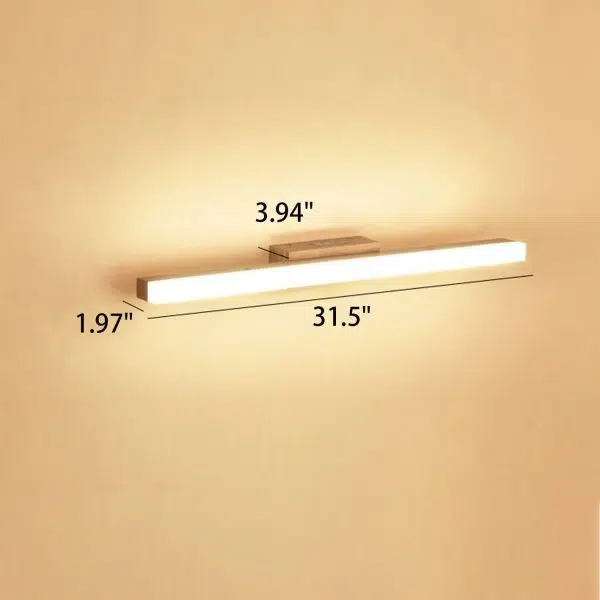 Nordic Minimalist Wooden Long Strip Vanity Light LED Wall Sconce Lamp - Image 5