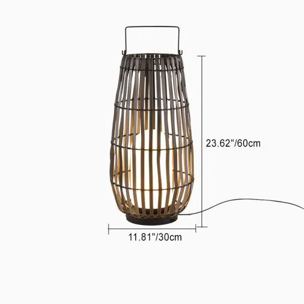 Contemporary Creative Waterproof Solar Cylinder Woven Rattan Iron LED Landscape Lighting Outdoor Light For Garden - Image 6