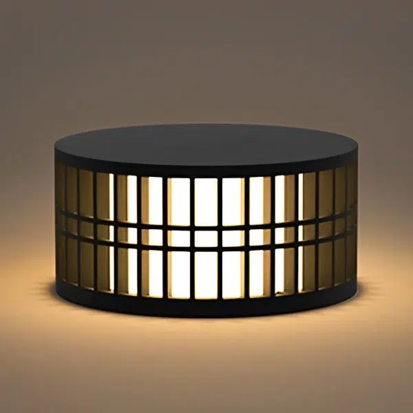 Round Creative Waterproof LED Black Modern Solar Fence Post Lights - Image 10