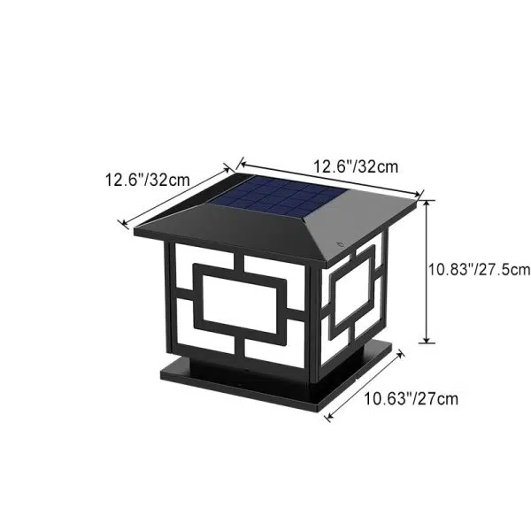 Traditional Chinese Solar Waterproof ABS Acrylic Square Lantern LED Landscape Lighting Outdoor Light For Outdoor Patio - Image 6