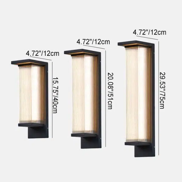 Industrial Waterproof Rectangular PC Striped Shade LED Outdoor Wall Sconce Lamp - Image 6