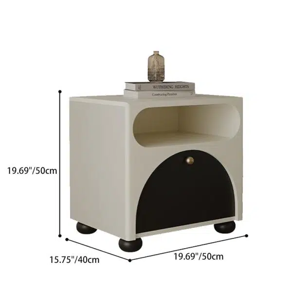 Contemporary Nordic Pine Wood Cube Nightstand 1-Drawer Dice Design For Bedroom - Image 4