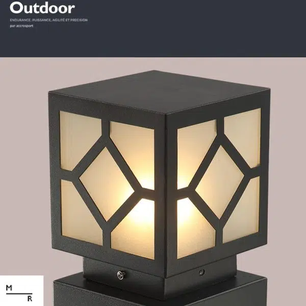 Square Stainless Steel LED Waterproof Black Modern Outdoor Light Post Lamp - Image 11