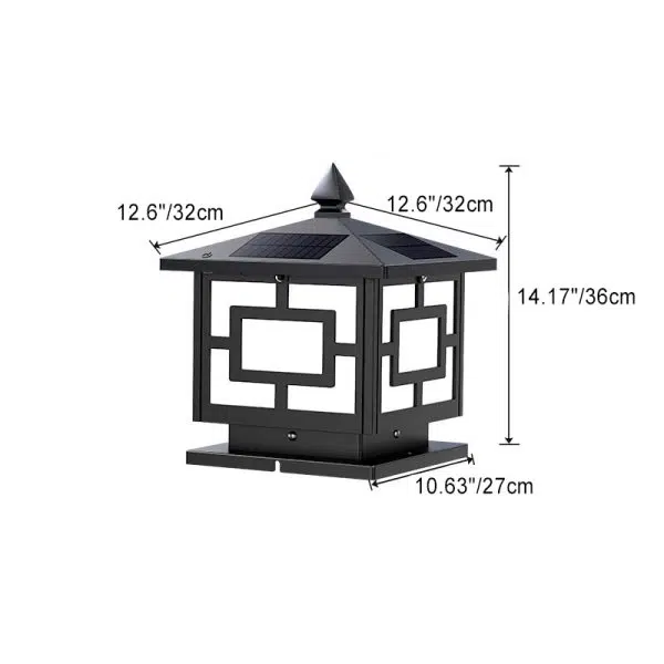 Traditional Chinese Solar Waterproof ABS Acrylic Square Lantern LED Landscape Lighting Outdoor Light For Outdoor Patio - Image 9
