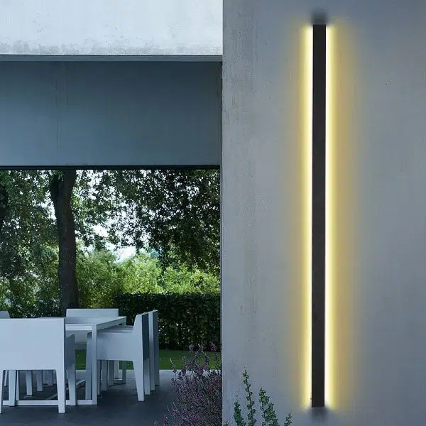 Black Long Strip Metal Waterproof Dimmable Modern Outdoor Wall Lights - Image 5