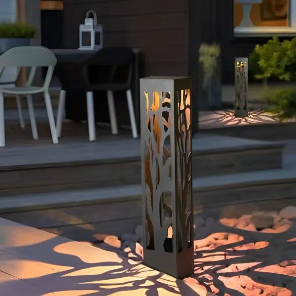 Solar-Powered Modern Outdoor Lawn Lamp with Creative Hollow-Out Branch Pattern - Image 5