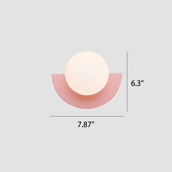 Modern Minimalist Glass Spherical Colorful Semicircle Design 1-Light Wall Sconce Lamp - Image 11