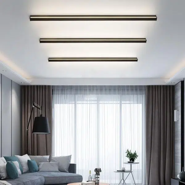 Long Strip Dimmable LED RGB Black Minimalist Outdoor Light Post Lights - Image 12