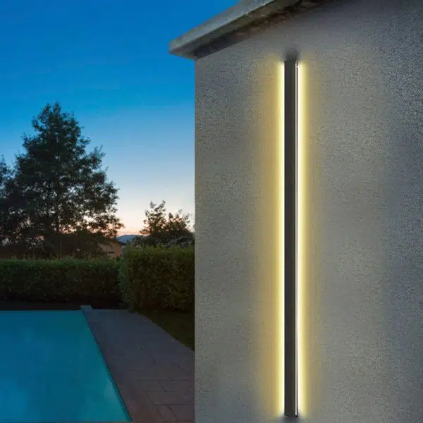 LED Long Strip Metal Waterproof Black Minimalist Outdoor Wall Lights - Image 4