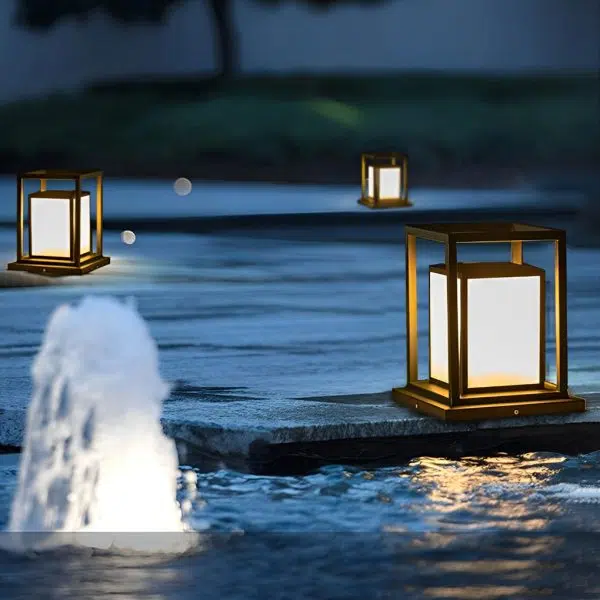 Outdoor Waterproof LED Black Modern Solar Fence Post Lights Pillar Lamp - Image 3