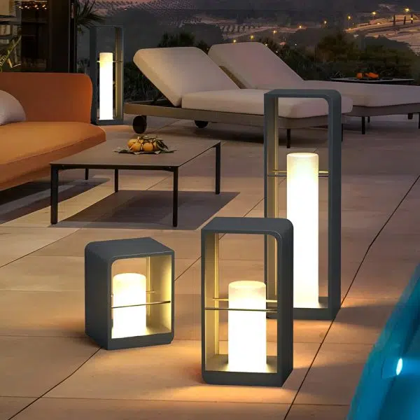 Rectangular Frame Waterproof Black Modern Solar Lights Outdoor Lanterns - Image 6