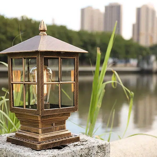 European Outdoor Column Lantern Waterproof  Rustproof 1-Light Patio Light - Image 14